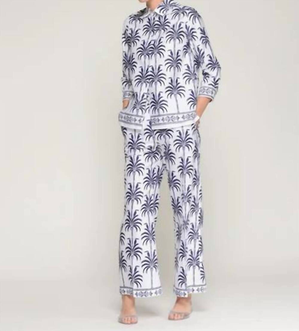 NEW VILAGALLO palm print trousers in palmeras tucan